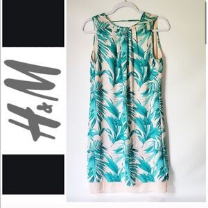 H&M Sleeveless Lined Like New Dress palm print